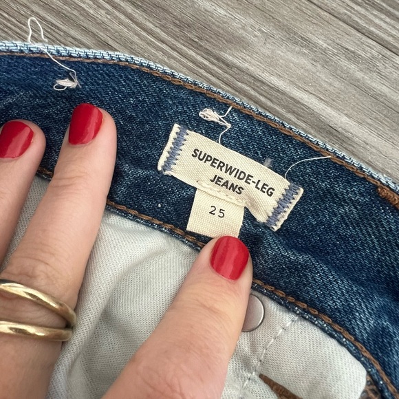 Madewell Super Wide Leg cuffed jeans size 25 - Picture 6 of 6